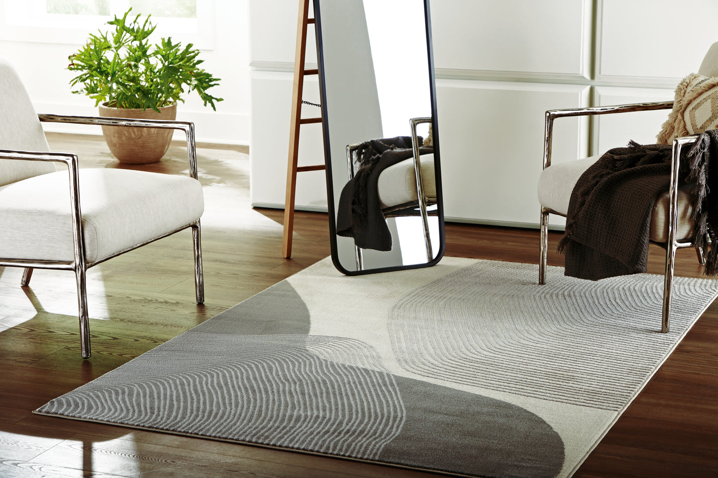 Stuart Furniture Outlet - Ashley Furniture - Winderburg Rug - 8' x 10' Rug / Gray/Ivory - R406951