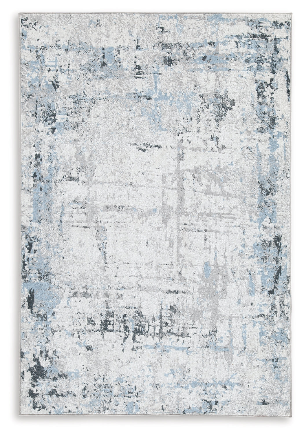 Stuart Furniture Outlet - Ashley Furniture - Emertonly Rug - 8' x 10' Washable Rug / Blue/White/Gray - R406981