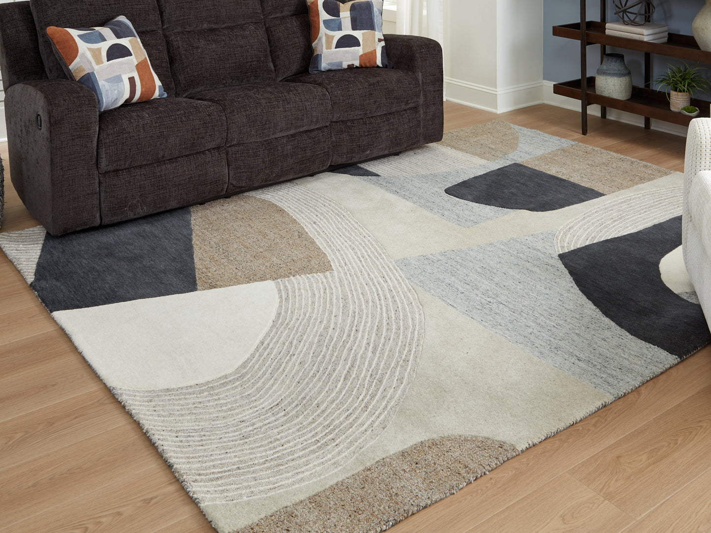 Stuart Furniture Outlet - Ashley Furniture - Edrickhill Rug - 8' x 10' Rug / Grayish Teal/Taupe/Cream - R407121