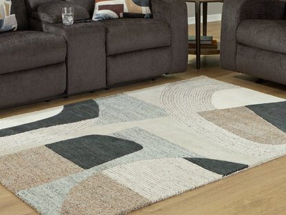 Stuart Furniture Outlet - Ashley Furniture - Edrickhill Rug - 8' x 10' Rug / Grayish Teal/Taupe/Cream - R407121