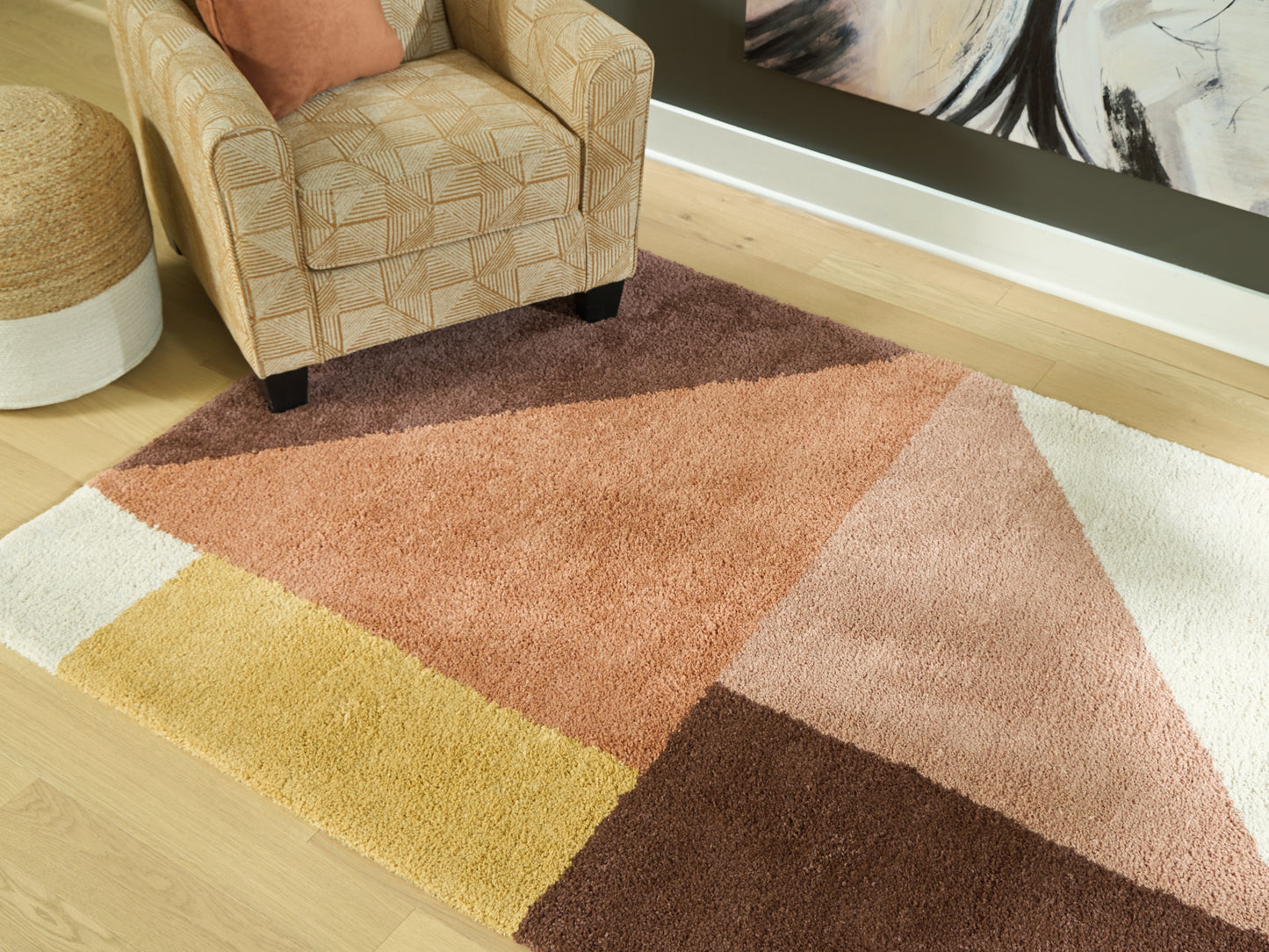 Stuart Furniture Outlet - Ashley Furniture - Gailmore Rug - 8' x 10' Rug / Cream/Pink/Ocher - R407171