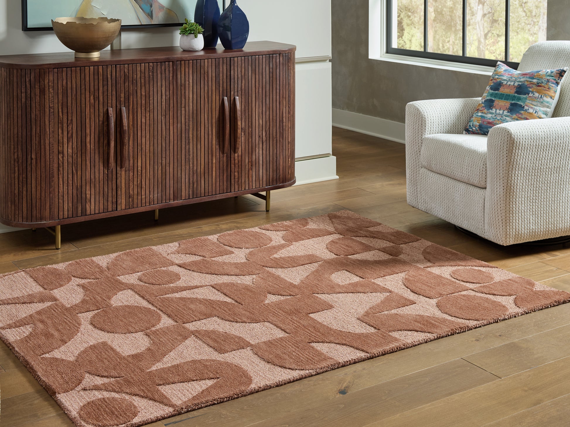Stuart Furniture Outlet - Ashley Furniture - Perrenton Rug - 5' x 7' Rug / Clay - R407202