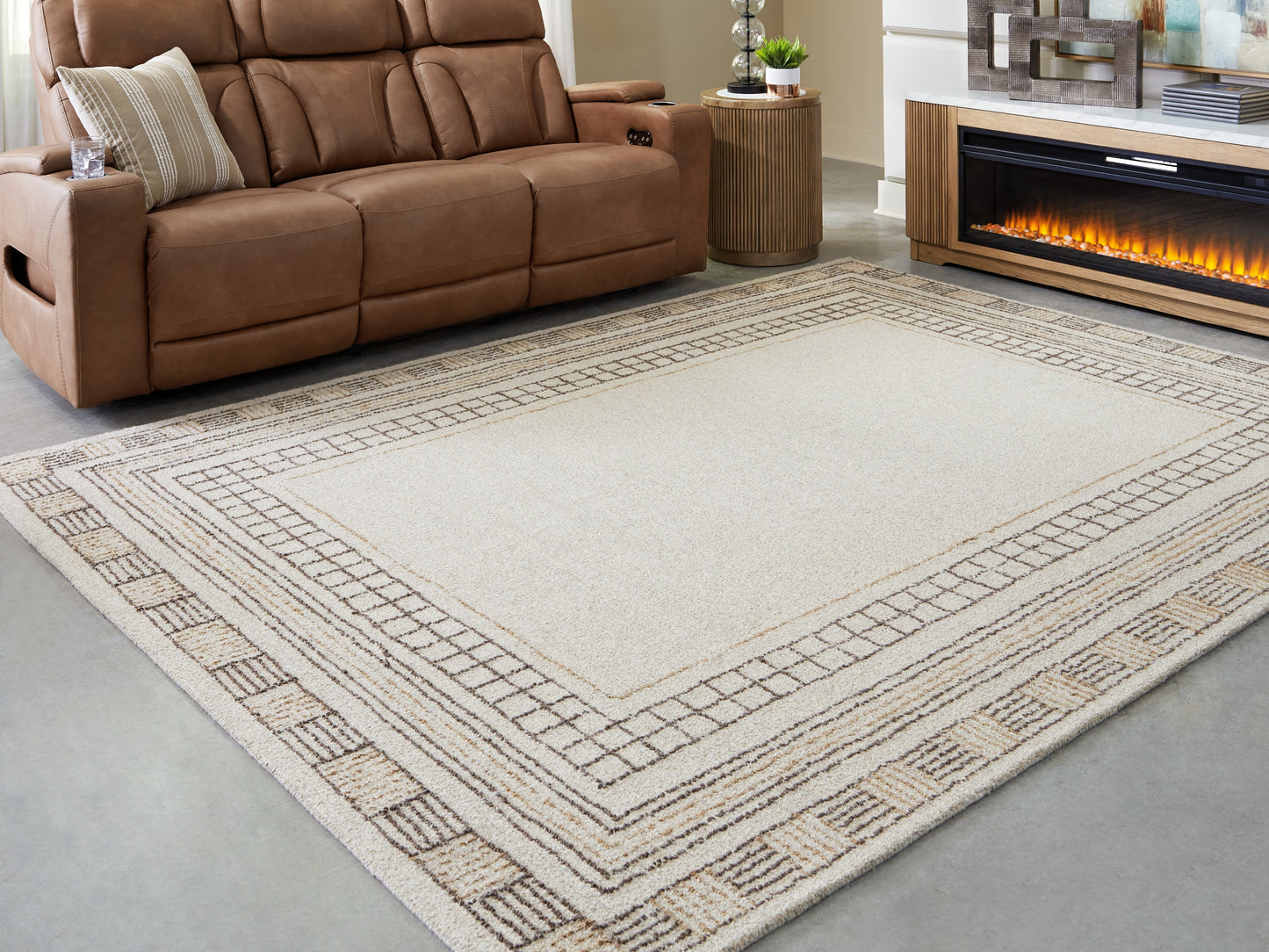 Stuart Furniture Outlet - Ashley Furniture - Idaman Rug - Medium Rug / Taupe/Brown - R407292