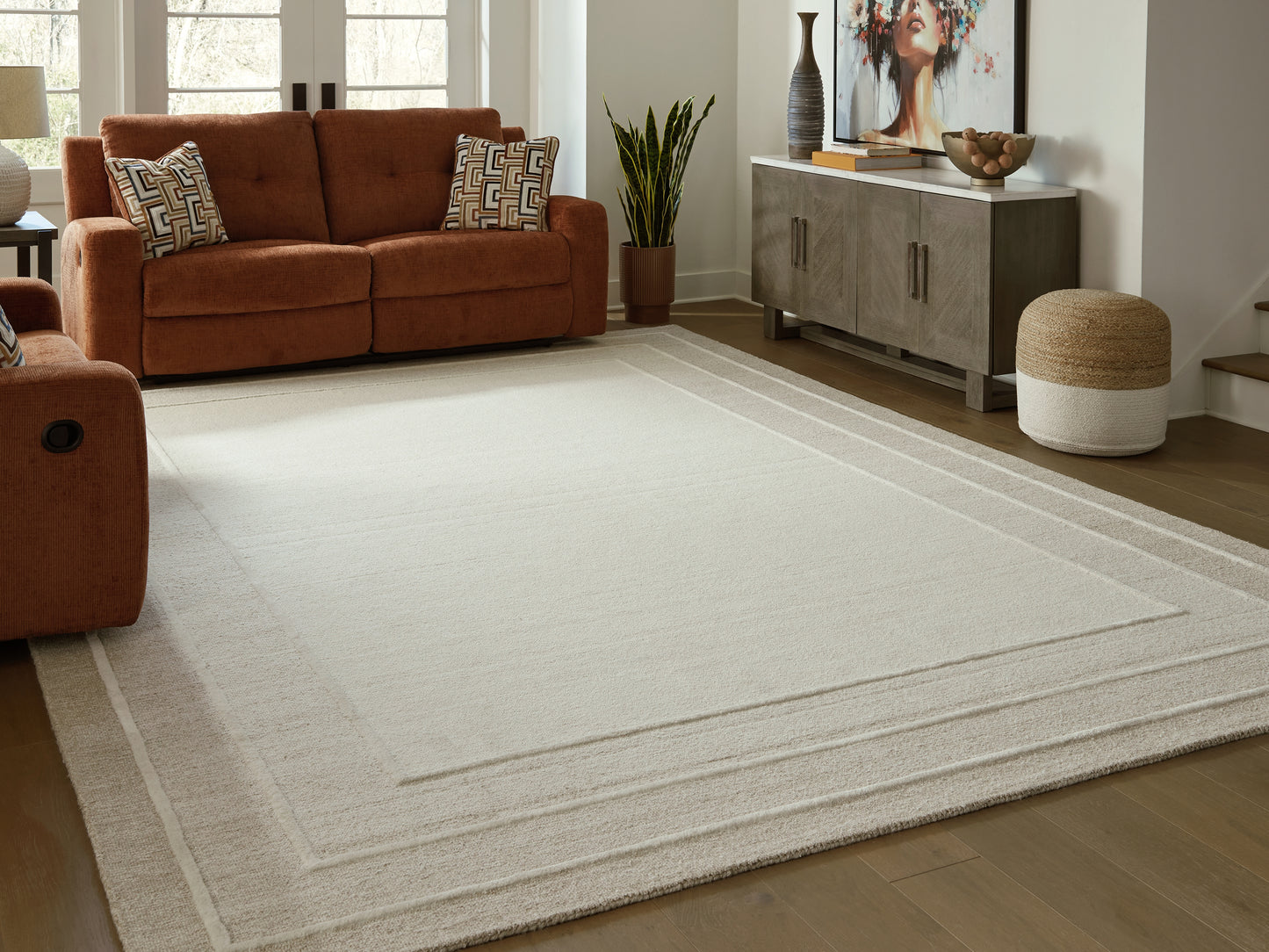 Stuart Furniture Outlet - Ashley Furniture - Teelgan Rug - Medium Rug / Ivory/Tan - R407312