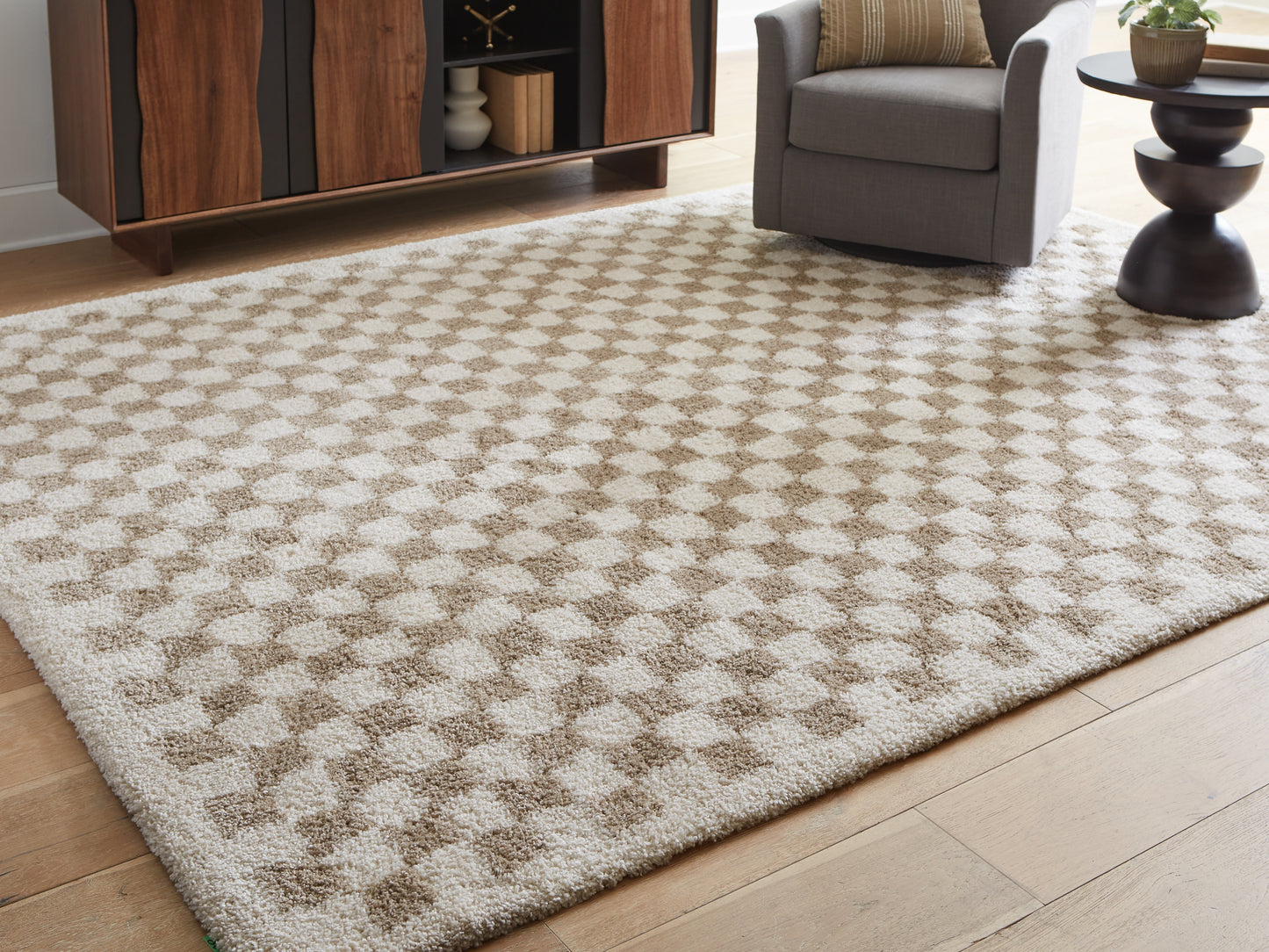 Stuart Furniture Outlet - Ashley Furniture - Karamen Rug - Large Rug / Taupe/Ivory - R407341
