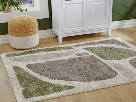 Stuart Furniture Outlet - Ashley Furniture - Anburgh Rug - Medium Rug / Green/Gray/Ivory - R407352
