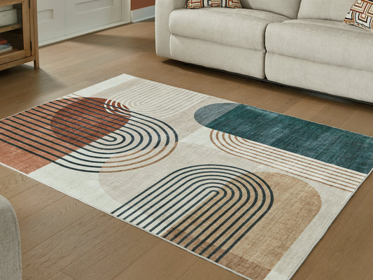 Stuart Furniture Outlet - Ashley Furniture - Farrendale Rug - Washable 5' x 7' Area Rug / Multi - R407382