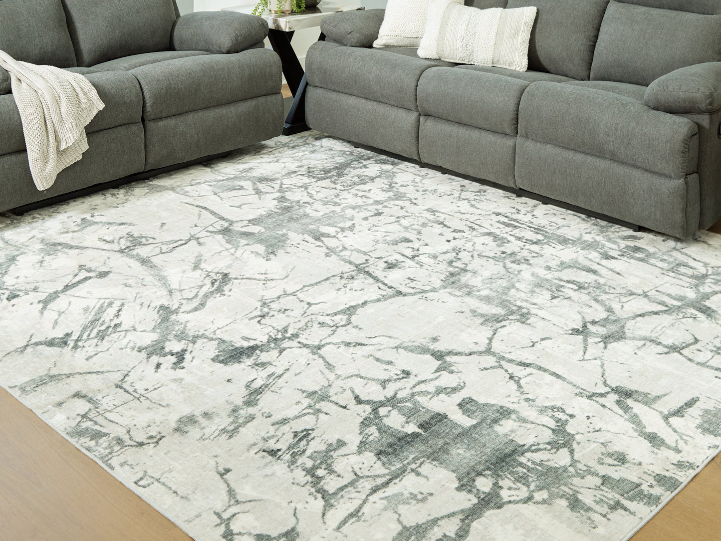 Stuart Furniture Outlet - Ashley Furniture - Tobinbury Rug - Washable 8' x 10' Area Rug / Gray - R407421