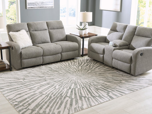 Stuart Furniture Outlet - Ashley Furniture - Verland Rug - Washable 5' x 7' Area Rug / Gray/White - R407432