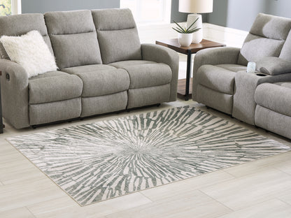 Stuart Furniture Outlet - Ashley Furniture - Verland Rug - Washable 5' x 7' Area Rug / Gray/White - R407432