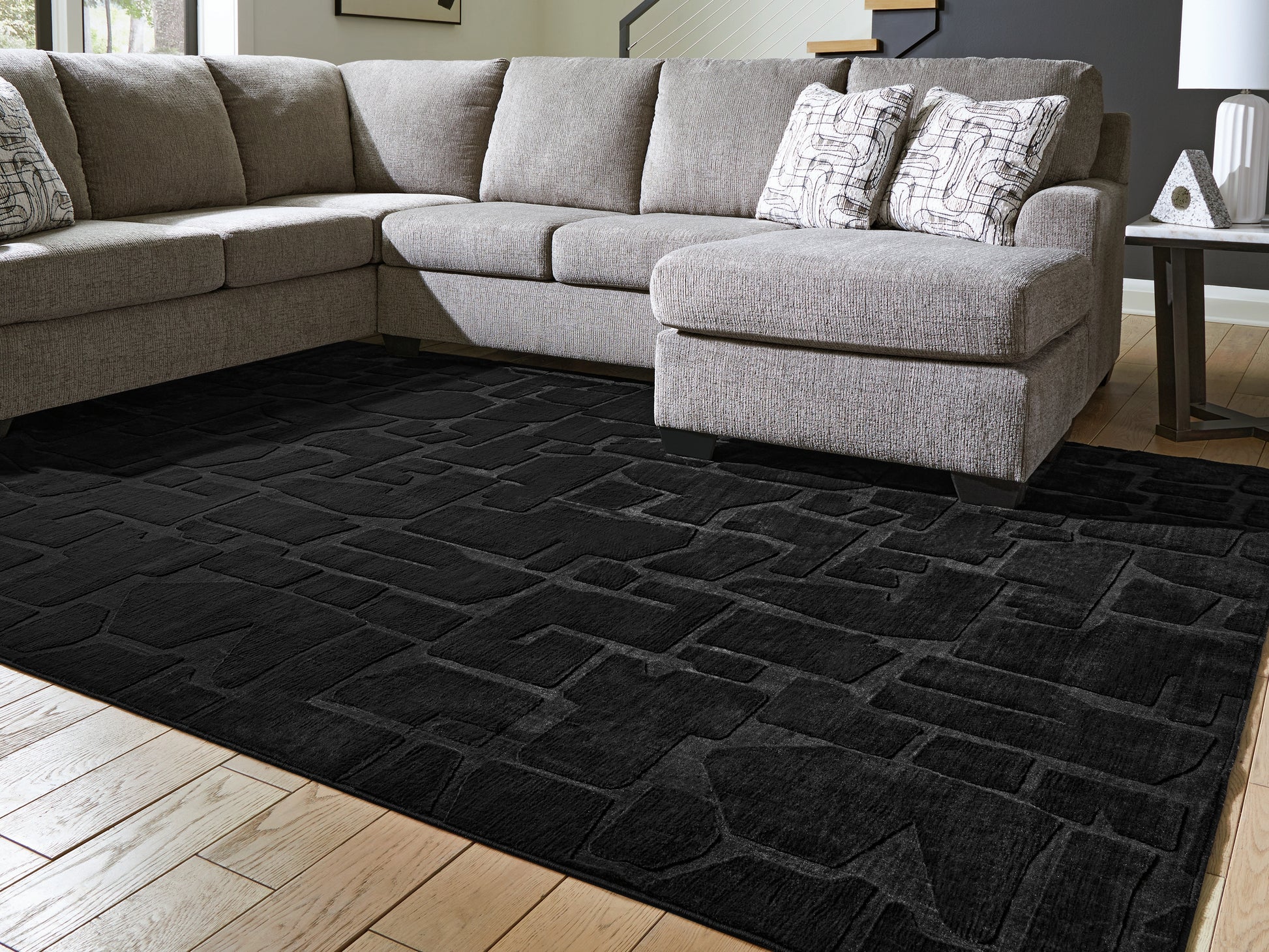 Stuart Furniture Outlet - Ashley Furniture - Gibbswell Rug - Washable 8' x 10' Area Rug / Black - R407461