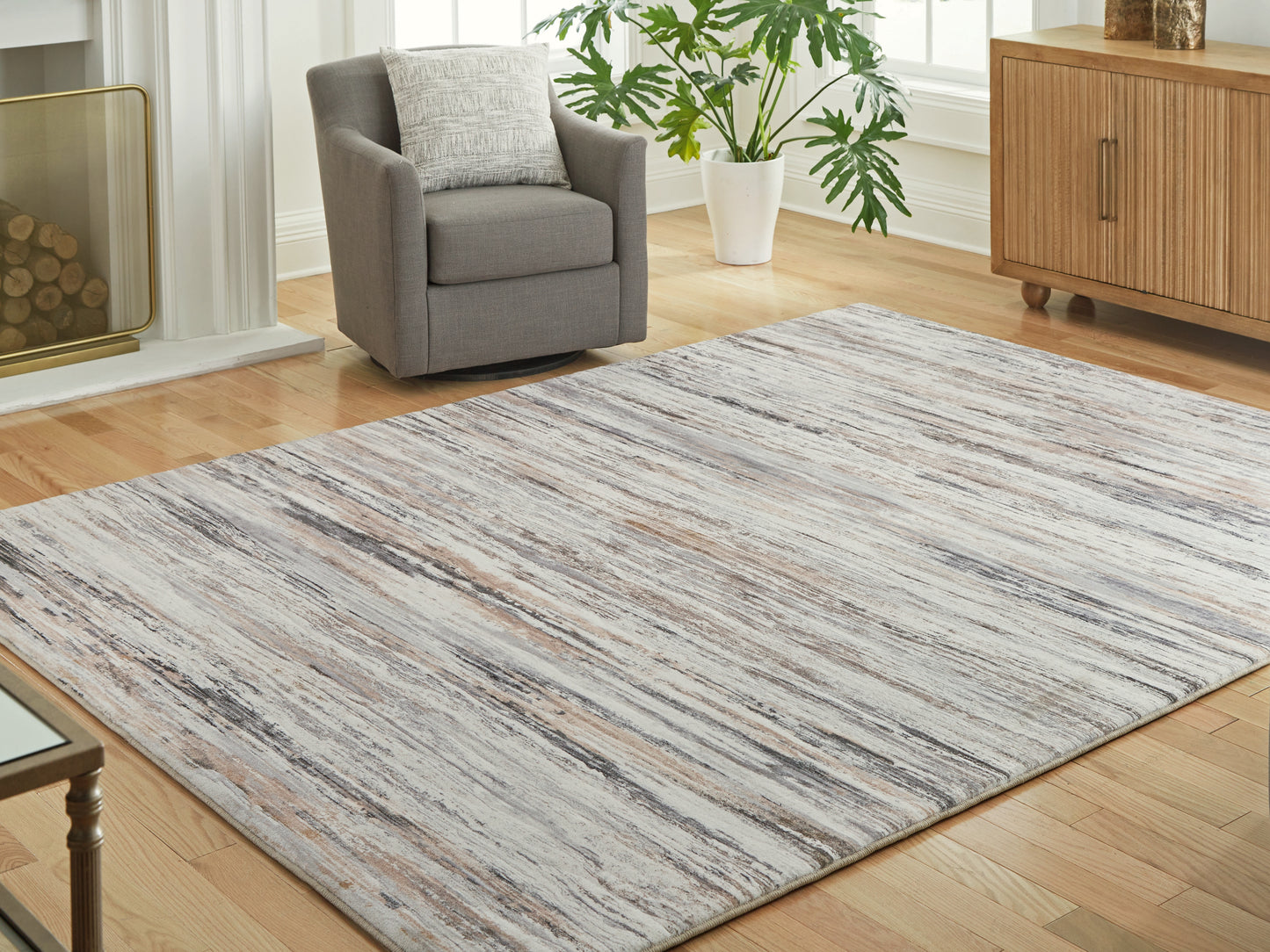 Stuart Furniture Outlet - Ashley Furniture - Nace Rug - 7'6" x 9'6" Area Rug / Gray/Brown/White - R407471