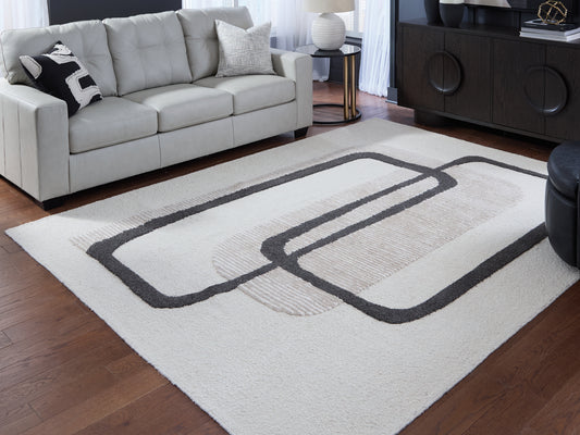 Stuart Furniture Outlet - Ashley Furniture - Davismour Rug - 5' x 7' Area Rug / Ivory/Taupe/Charcoal - R407562