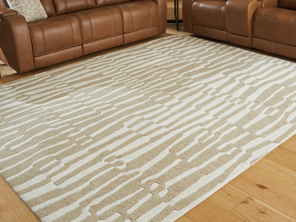 Stuart Furniture Outlet - Ashley Furniture - Corrbell Rug - 5' x 7' Area Rug / Beige/White - R407632