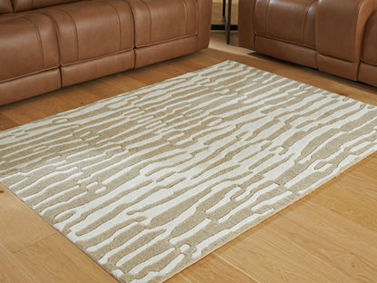Stuart Furniture Outlet - Ashley Furniture - Corrbell Rug - 5' x 7' Area Rug / Beige/White - R407632