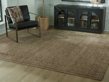 Stuart Furniture Outlet - Ashley Furniture - Merrittman Rug - 5' x 7' Area Rug / Brown/Ivory - R407702