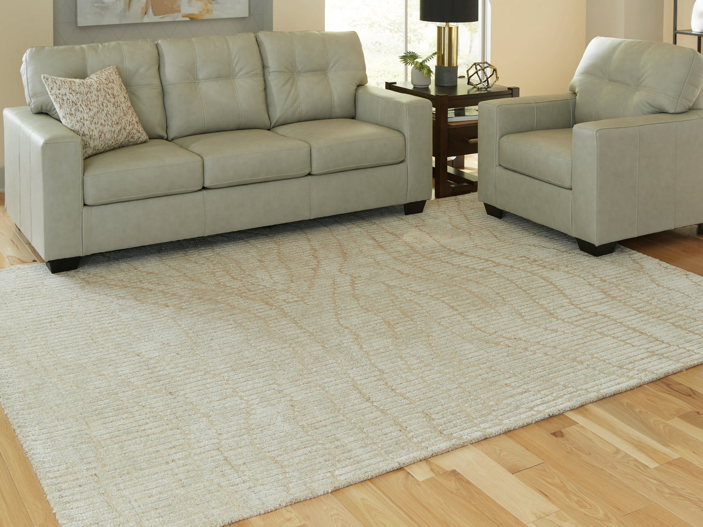 Stuart Furniture Outlet - Ashley Furniture - Jaseena Rug - 7'8" x 10' Area Rug / Beige/Tan - R407721