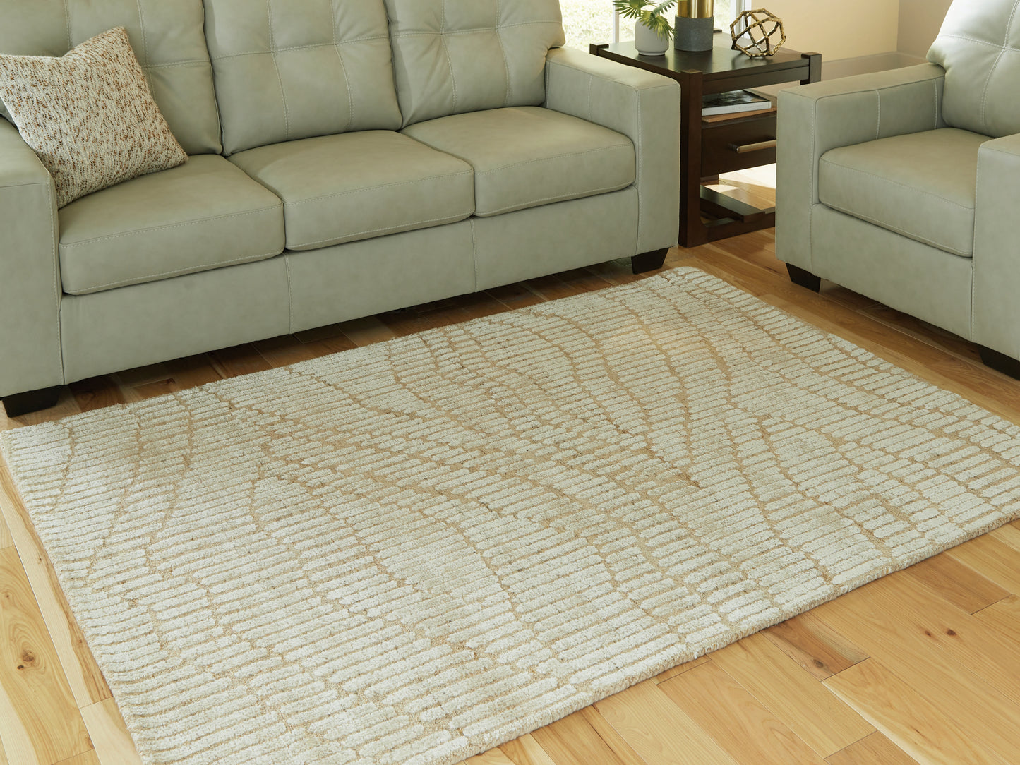 Stuart Furniture Outlet - Ashley Furniture - Jaseena Rug - 5' x 7' Area Rug / Beige/Tan - R407722