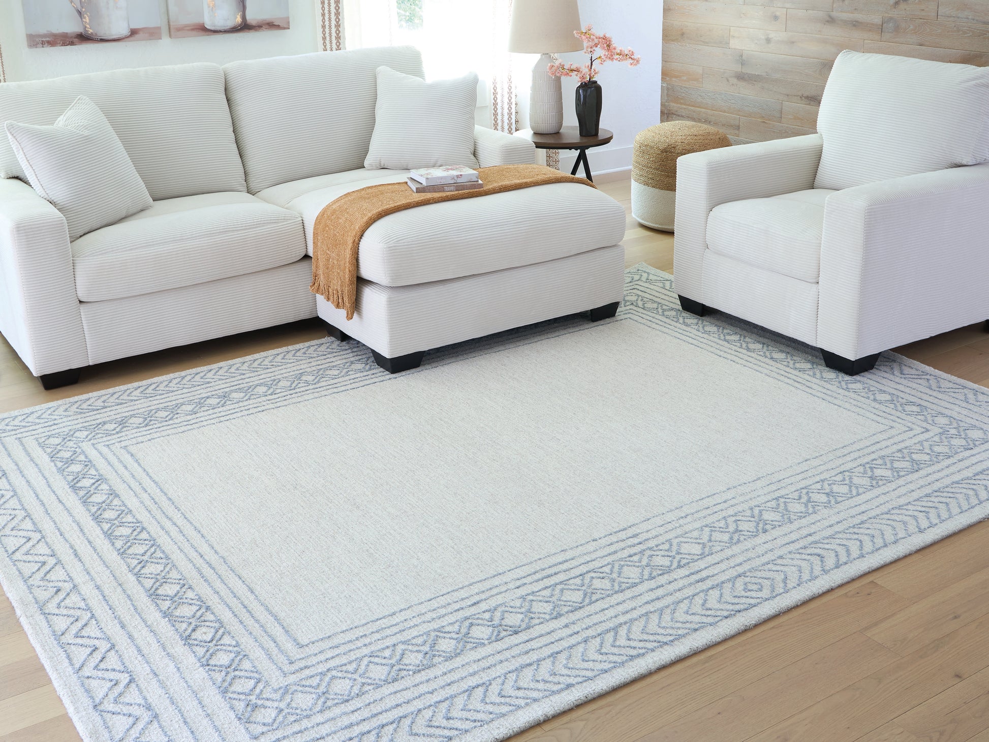 Stuart Furniture Outlet - Ashley Furniture - Azelhurst Rug - 7'8" x 10' Area Rug / Blue/Ivory/Gray - R407851