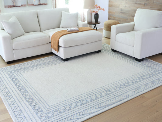 Stuart Furniture Outlet - Ashley Furniture - Azelhurst Rug - 7'8" x 10' Area Rug / Blue/Ivory/Gray - R407851