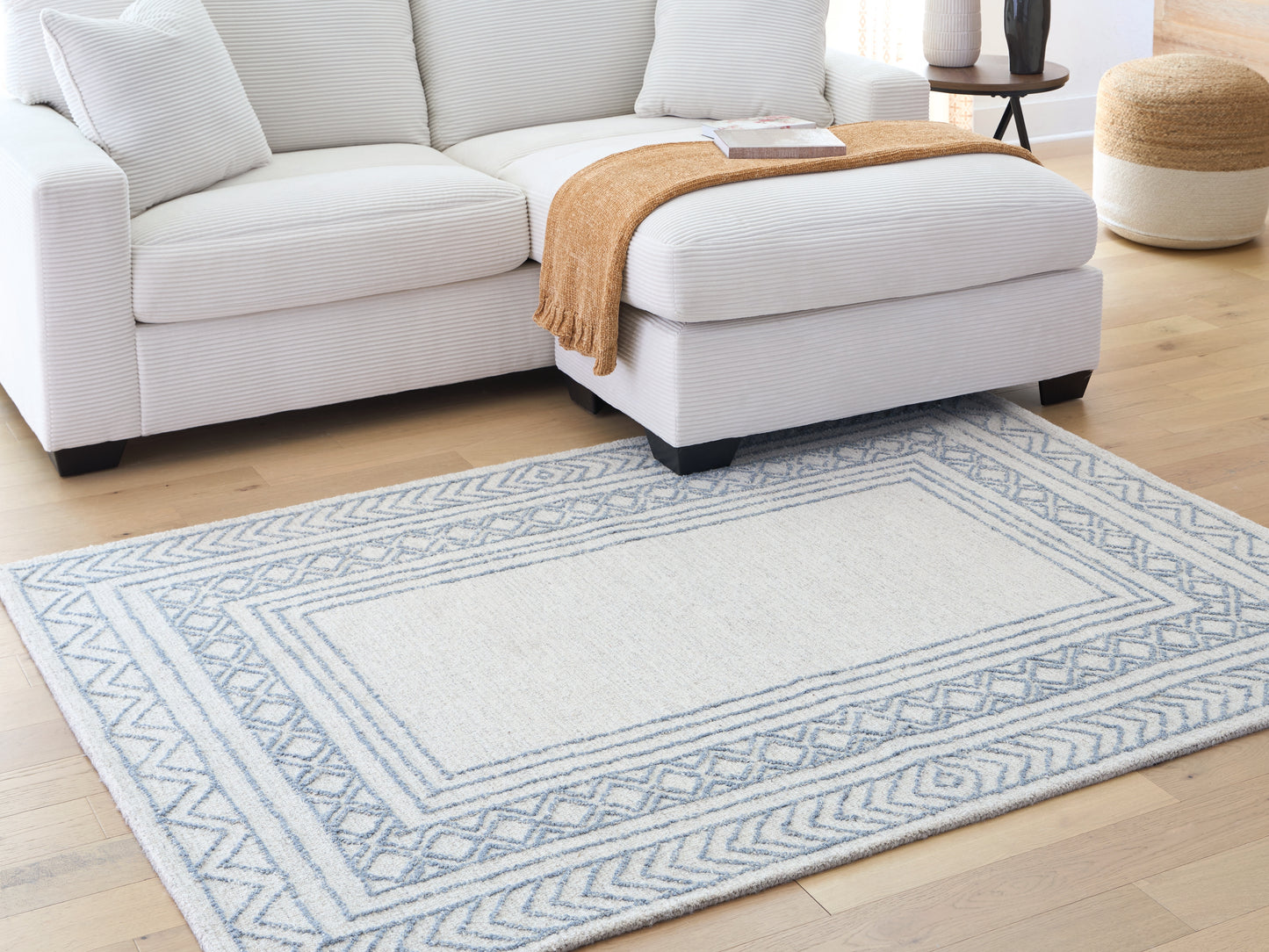 Stuart Furniture Outlet - Ashley Furniture - Azelhurst Rug - 5' x 7' Area Rug / Blue/Ivory/Gray - R407852
