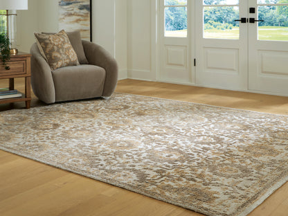 Stuart Furniture Outlet - Ashley Furniture - Sableridge Rug - Large Rug / Ivory/Taupe/Camel - R408571