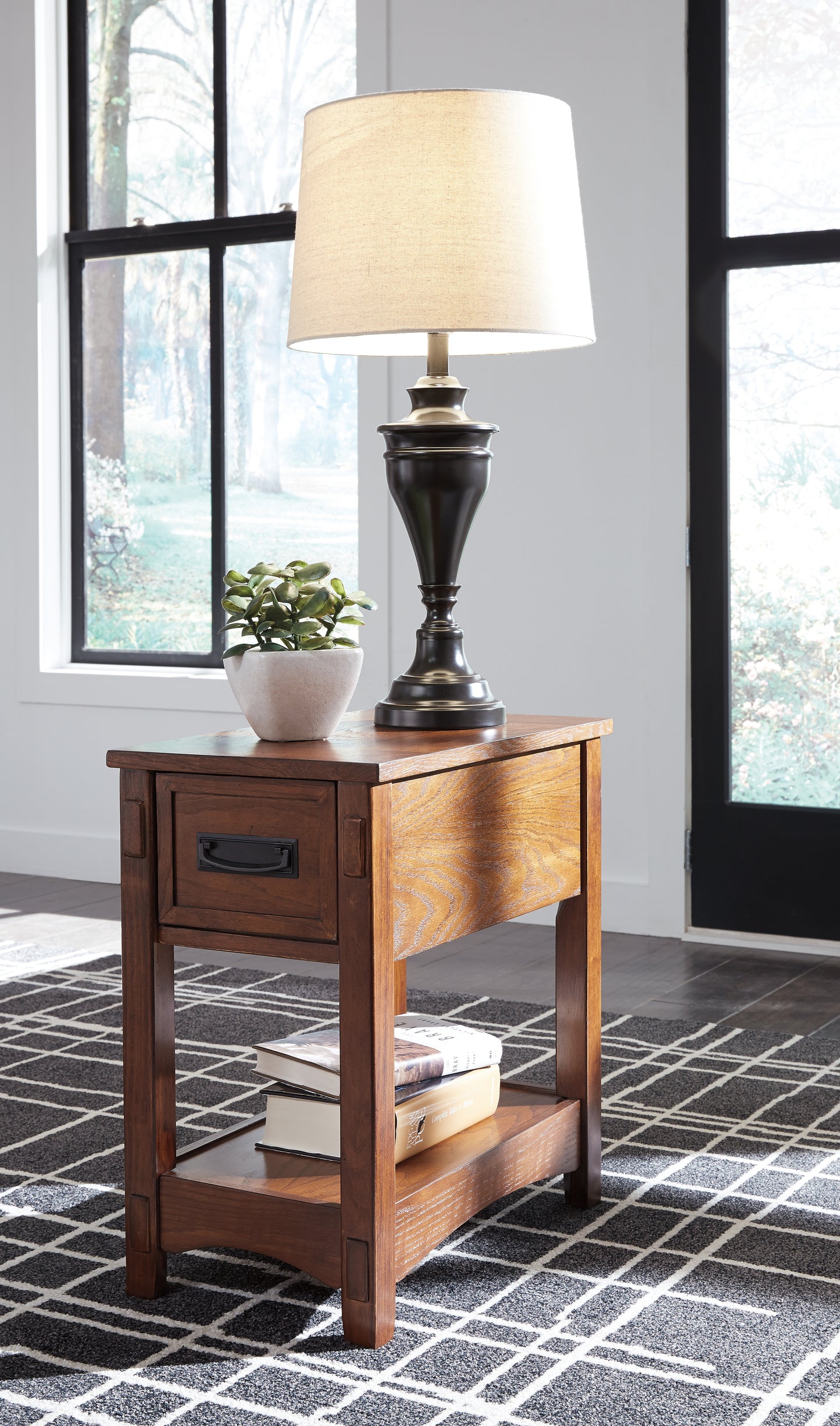 Stuart Furniture Outlet - Ashley Furniture - Breegin Chairside End Table - Chair Side End Table / Brown - T007-319