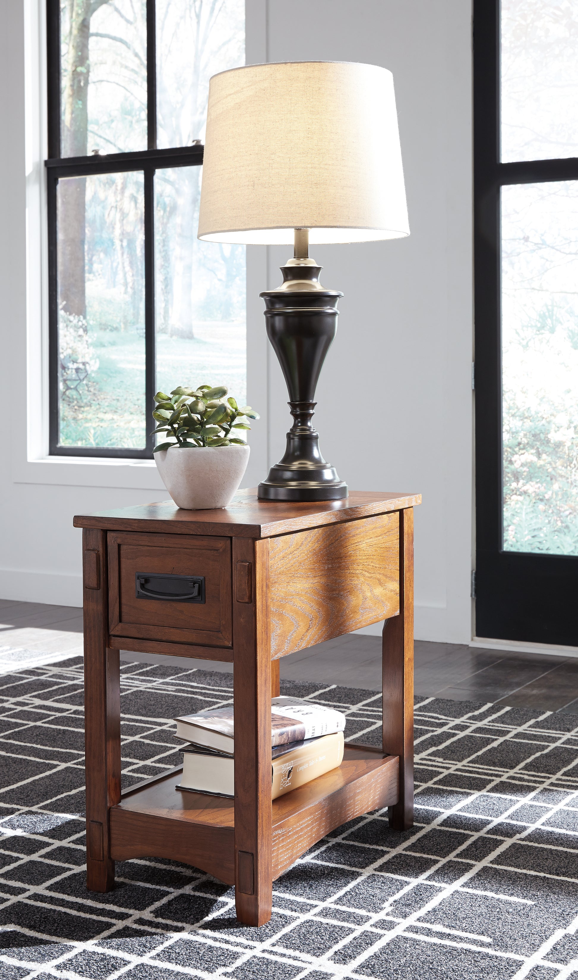 Stuart Furniture Outlet - Ashley Furniture - Breegin Chairside End Table - Chair Side End Table / Brown - T007-319