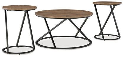 Stuart Furniture Outlet - Ashley Furniture - Cassbryn Table (Set of 3) - Occasional Table Set (3/CN) / Brown/Black - T152-13