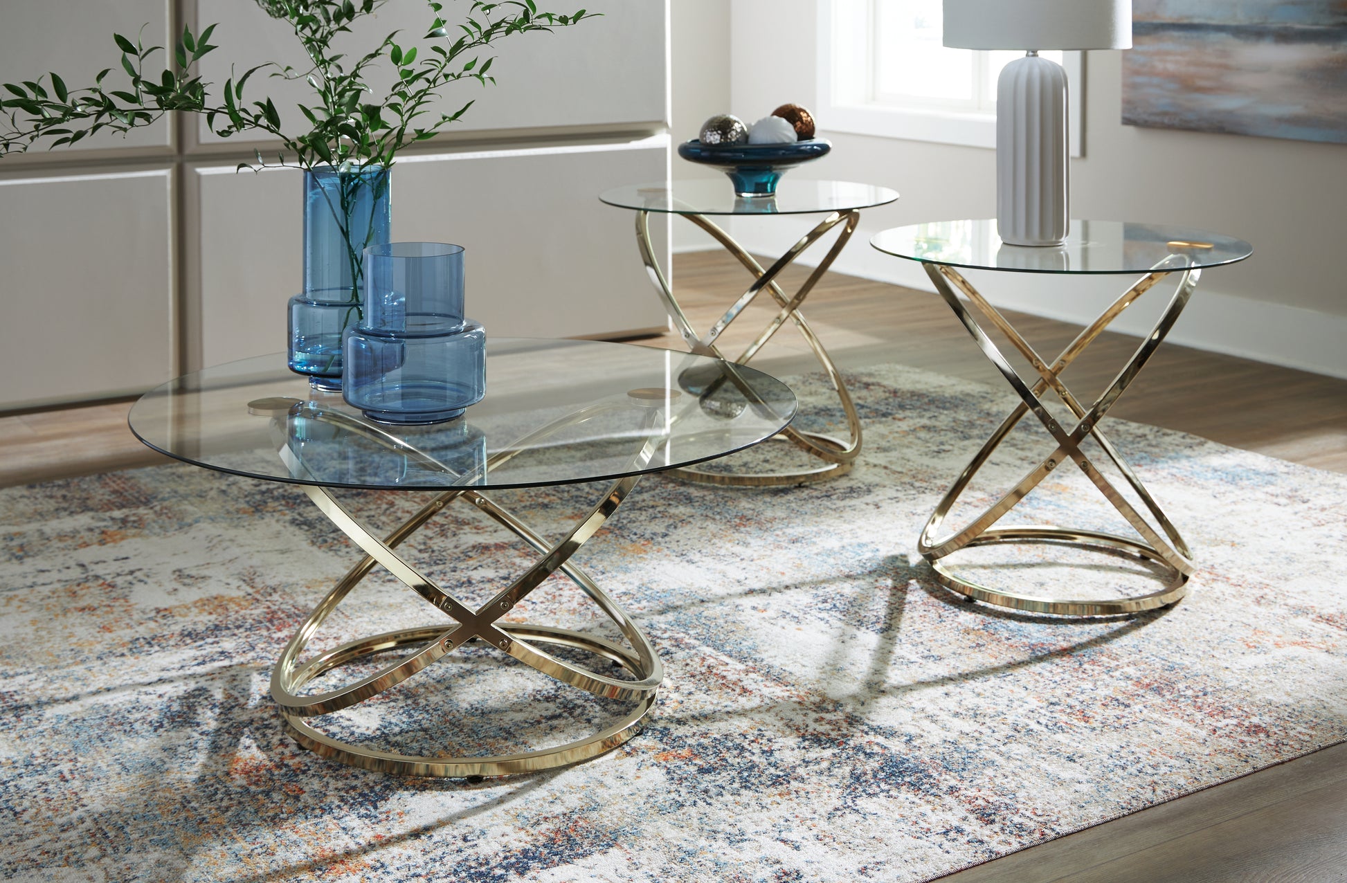 Stuart Furniture Outlet - Ashley Furniture - Crimonti Table (Set of 3) - Occasional Table Set (3/CN) / Champagne - T273-13