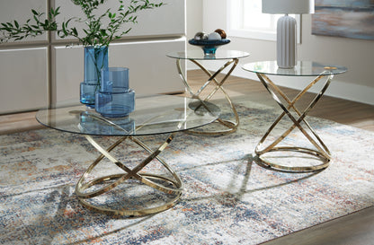 Stuart Furniture Outlet - Ashley Furniture - Crimonti Table (Set of 3) - Occasional Table Set (3/CN) / Champagne - T273-13
