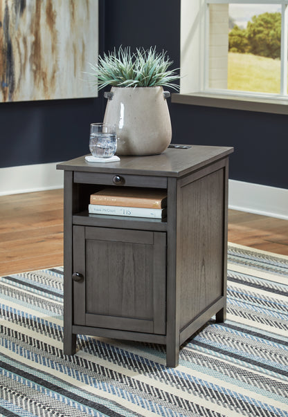Stuart Furniture Outlet - Ashley Furniture - Treytown Chairside End Table - Chair Side End Table / Gray - T300-317