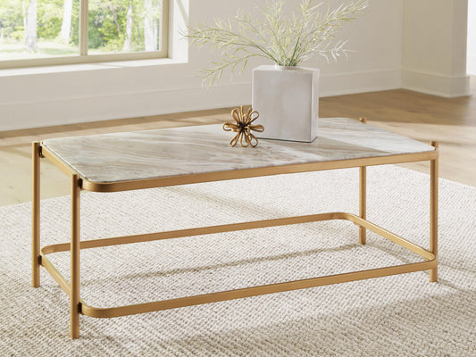 Stuart Furniture Outlet - Ashley Furniture - Manor Stone Coffee Table - Rectangular Cocktail Table - T312-1
