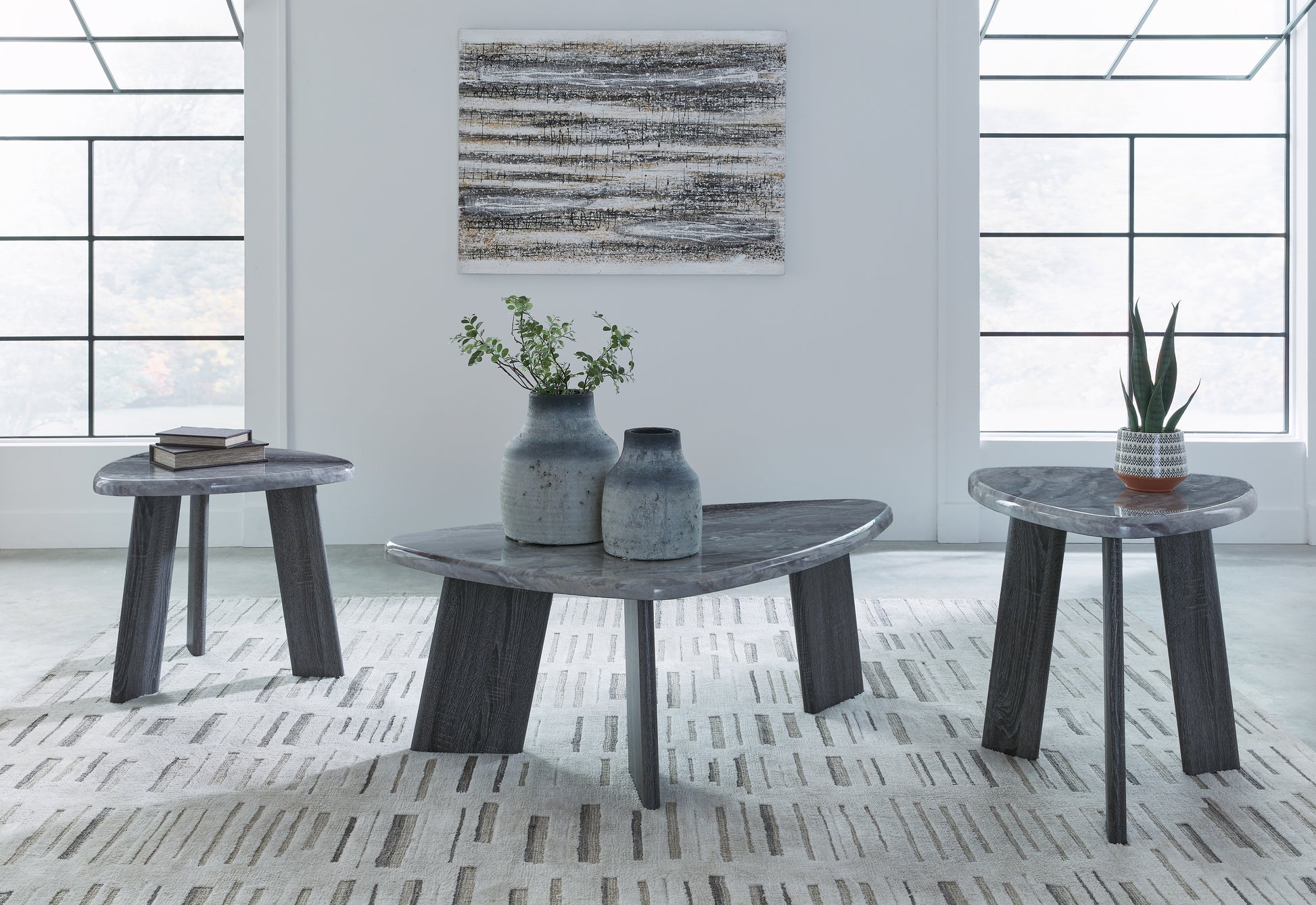 Stuart Furniture Outlet - Ashley Furniture - Bluebond Table (Set of 3) - Occasional Table Set (3/CN) / Gray - T390-13