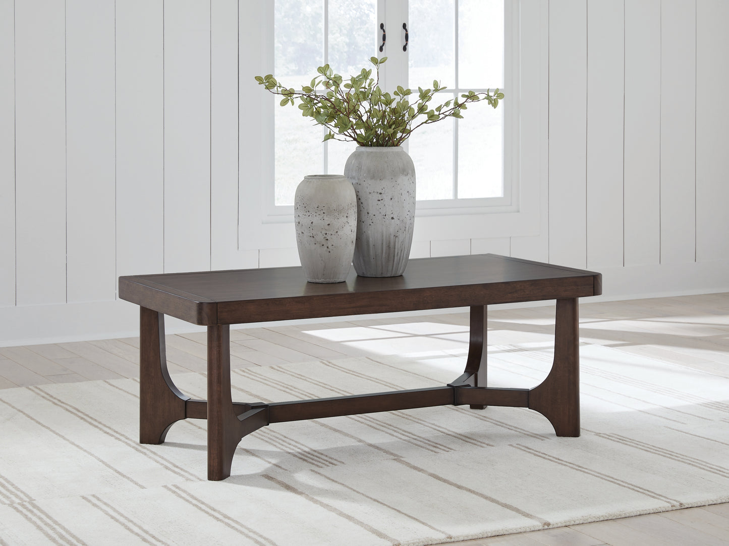 Stuart Furniture Outlet - Ashley Furniture - Korestone Coffee Table - Rectangular Cocktail Table / Dark Brown - T438-1