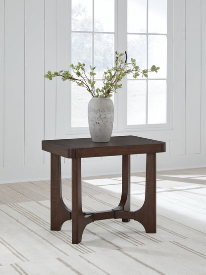 Stuart Furniture Outlet - Ashley Furniture - Korestone End Table - Rectangular End Table / Dark Brown - T438-3