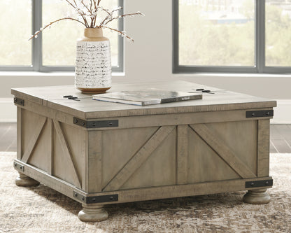 Stuart Furniture Outlet - Ashley Furniture - Aldwin Coffee Table With Storage - Cocktail Table with Storage / Gray - T457-20