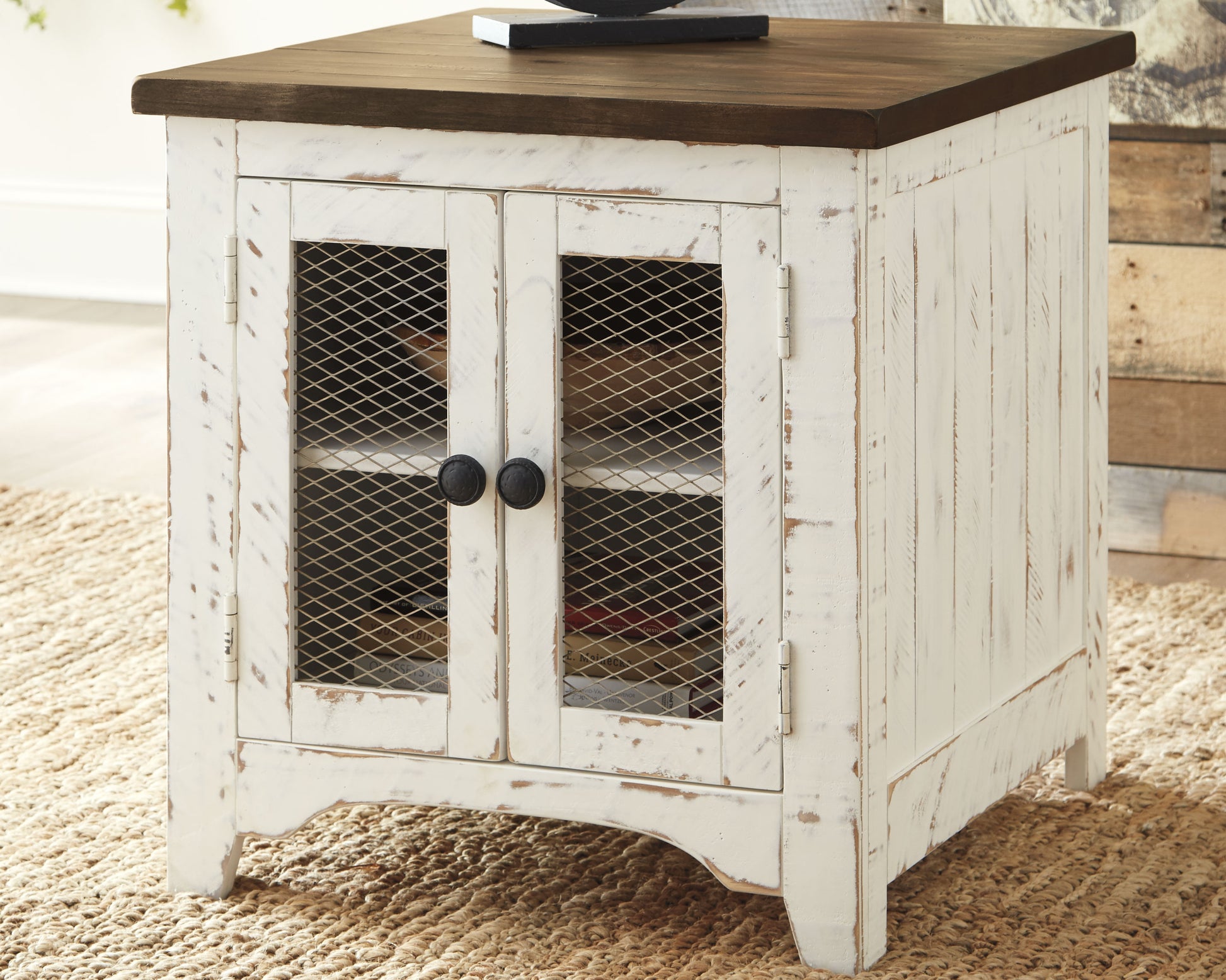 Stuart Furniture Outlet - Ashley Furniture - Wystfield End Table - Rectangular End Table / White/Brown - T459-3