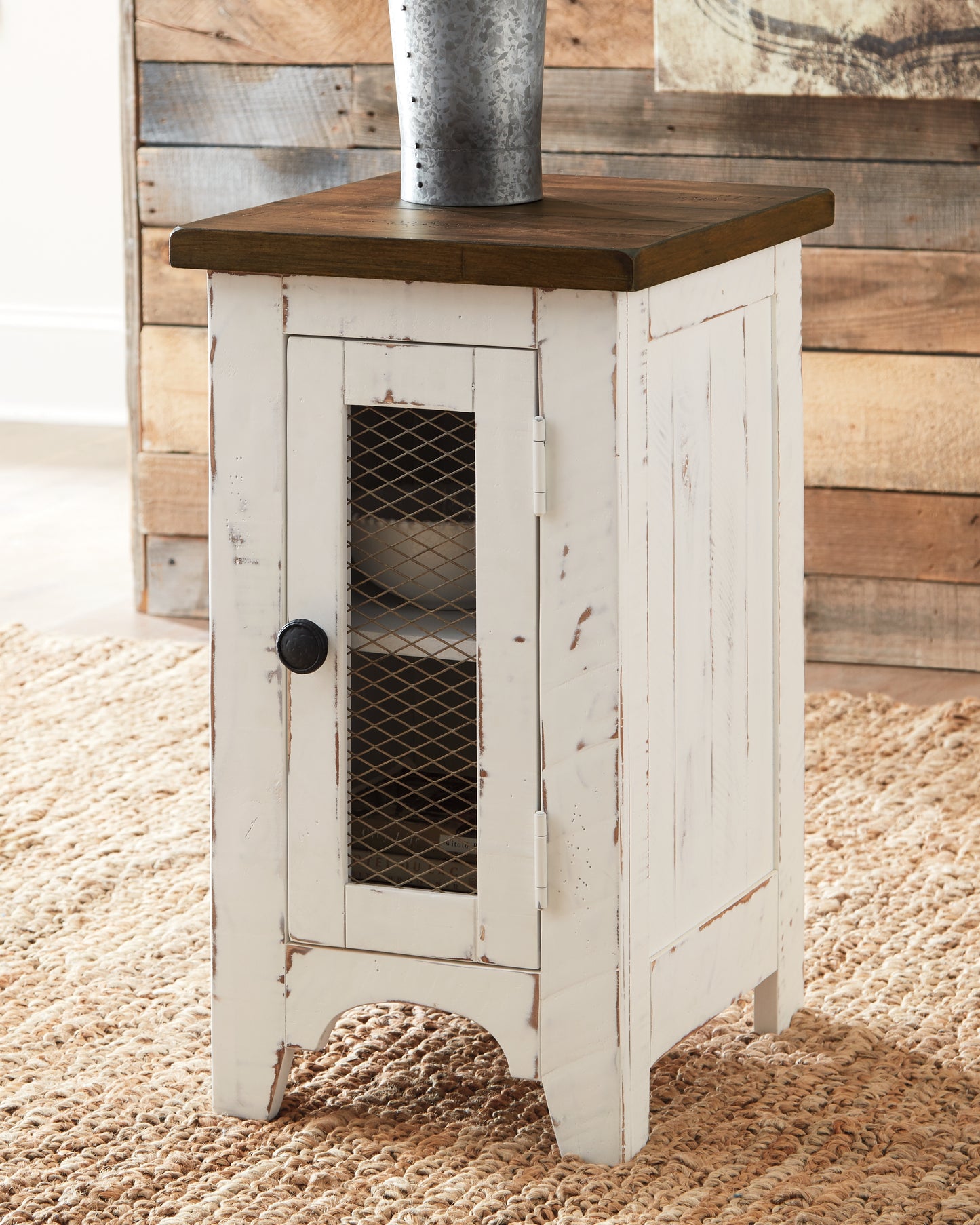 Stuart Furniture Outlet - Ashley Furniture - Wystfield Chairside End Table - Chair Side End Table / White/Brown - T459-7