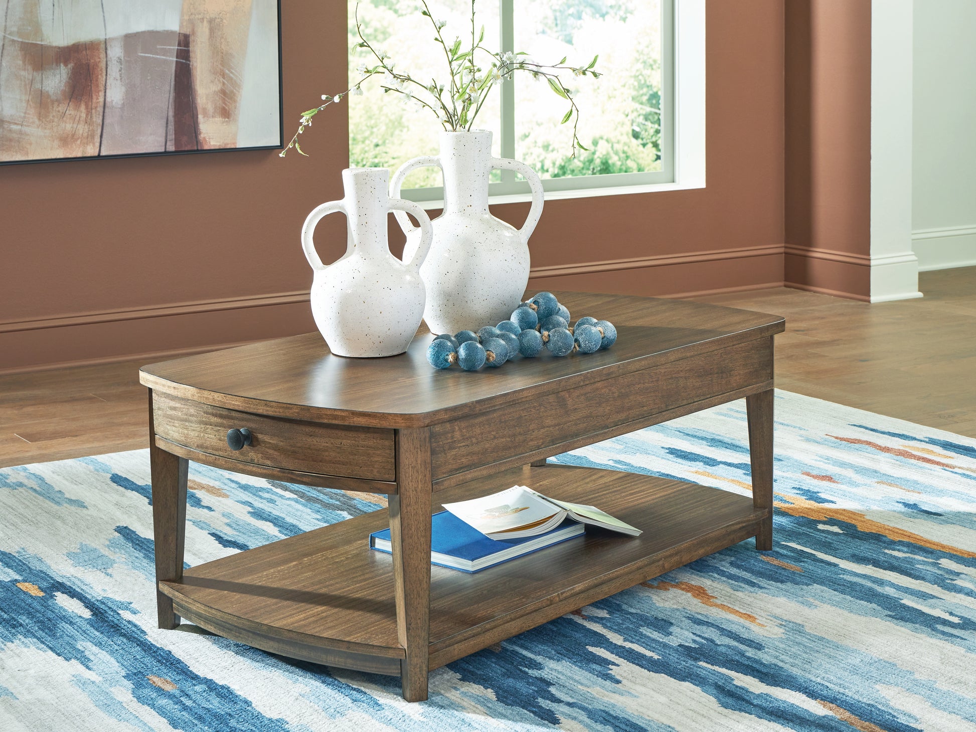 Stuart Furniture Outlet - Ashley Furniture - Burkbyer Coffee Table - Rectangular Cocktail Table / Brown - T513-1