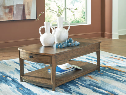 Stuart Furniture Outlet - Ashley Furniture - Burkbyer Coffee Table - Rectangular Cocktail Table / Brown - T513-1