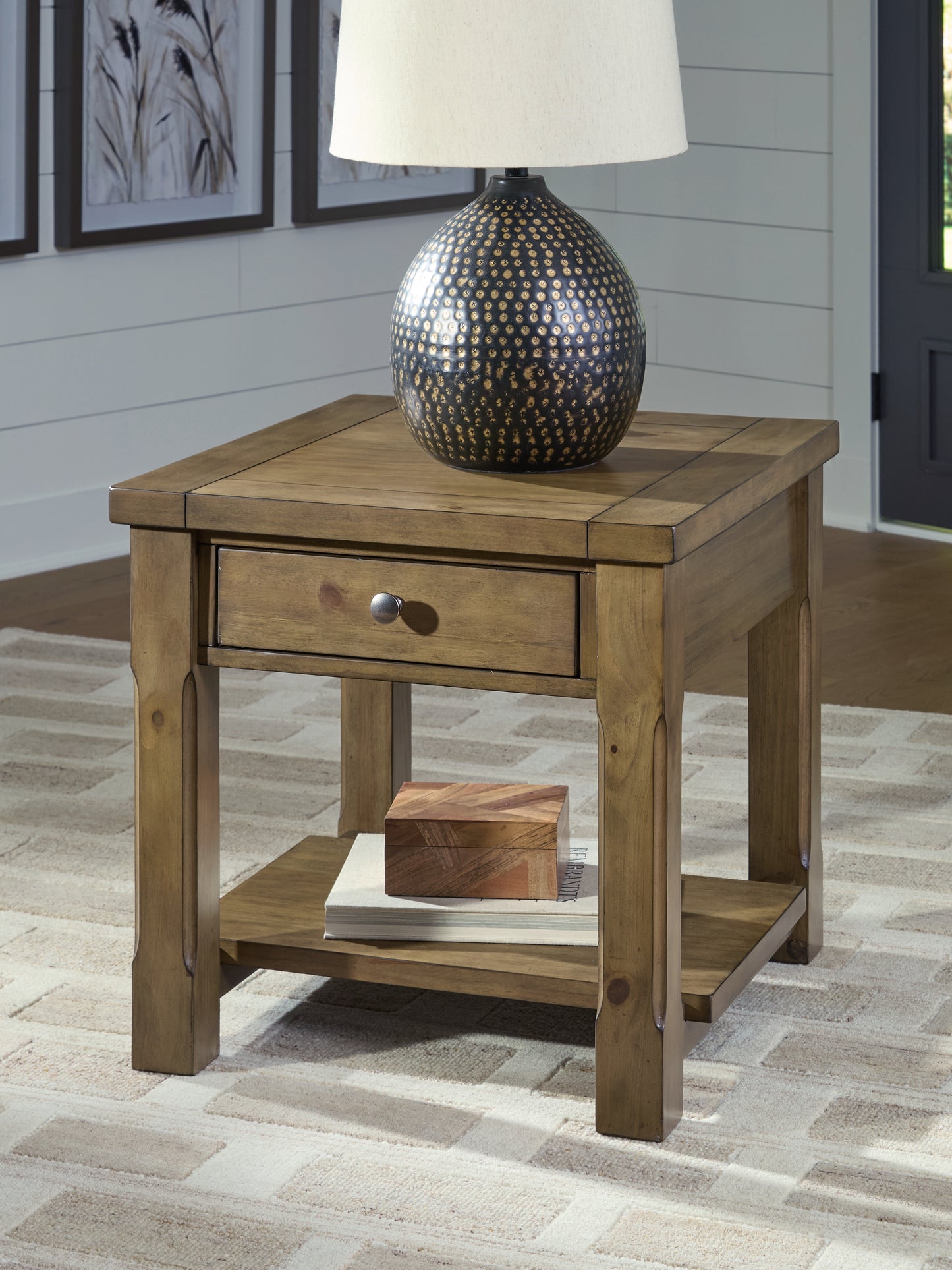 Stuart Furniture Outlet - Ashley Furniture - Vandenmore End Table - Rectangular End Table / Medium Brown - T539-3
