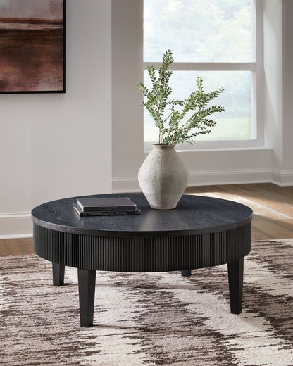 Stuart Furniture Outlet - Ashley Furniture - Marstream Coffee Table - Round Cocktail Table / Black - T551-8