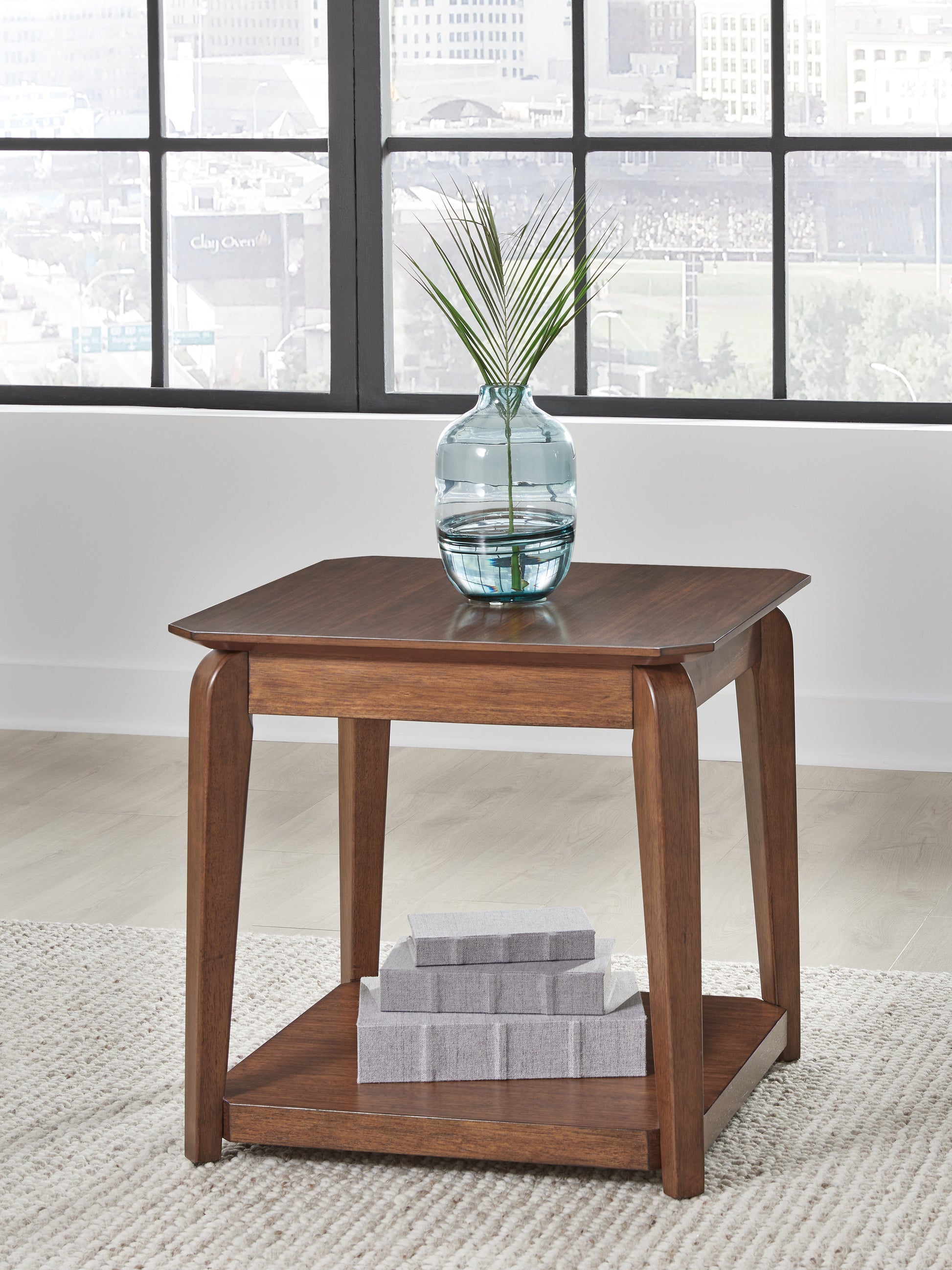 Stuart Furniture Outlet - Ashley Furniture - Trenmour End Table - Square End Table / Medium Brown - T596-2