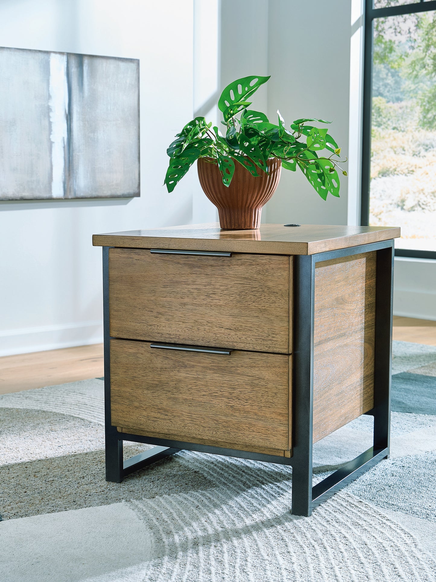 Stuart Furniture Outlet - Ashley Furniture - Montia End Table - Rectangular End Table / Light Brown - T602-3