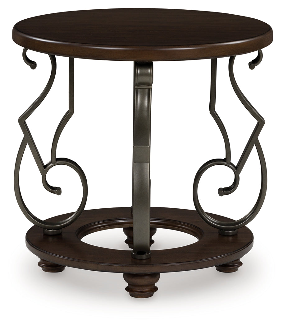 Stuart Furniture Outlet - Ashley Furniture - Frallyn End Table - Round End Table / Dark Brown - T623-6