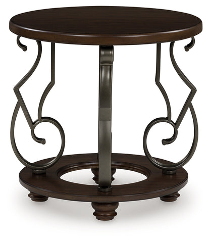 Stuart Furniture Outlet - Ashley Furniture - Frallyn End Table - Round End Table / Dark Brown - T623-6
