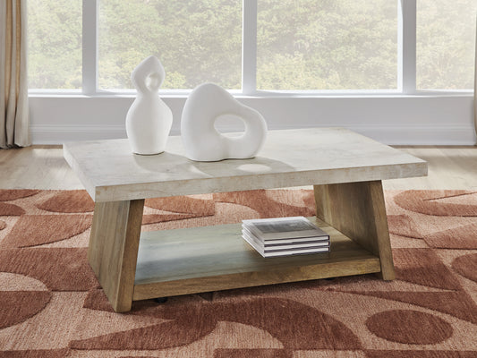 Stuart Furniture Outlet - Ashley Furniture - Brendalhouse Coffee Table - Rectangular Cocktail Table / Light Brown - T642-1