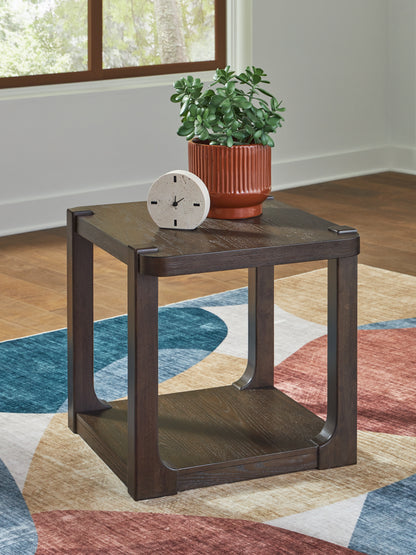 Stuart Furniture Outlet - Ashley Furniture - Breckington End Table - Rectangular End Table / Dark Brown - T656-3
