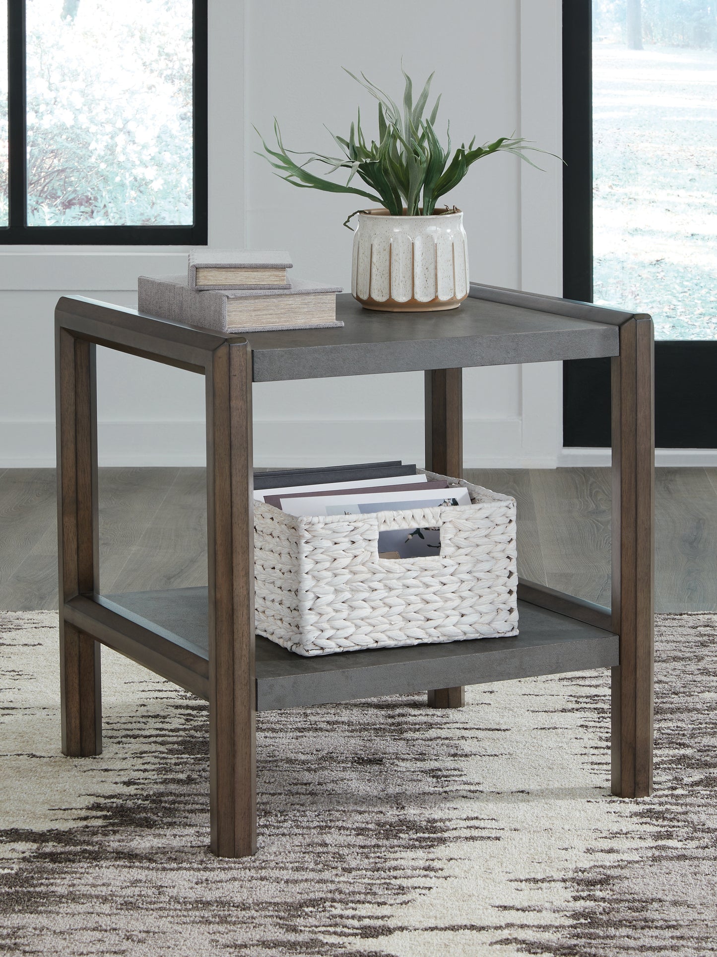 Stuart Furniture Outlet - Ashley Furniture - Kallenny End Table - Rectangular End Table / Brown/Gray - T669-3